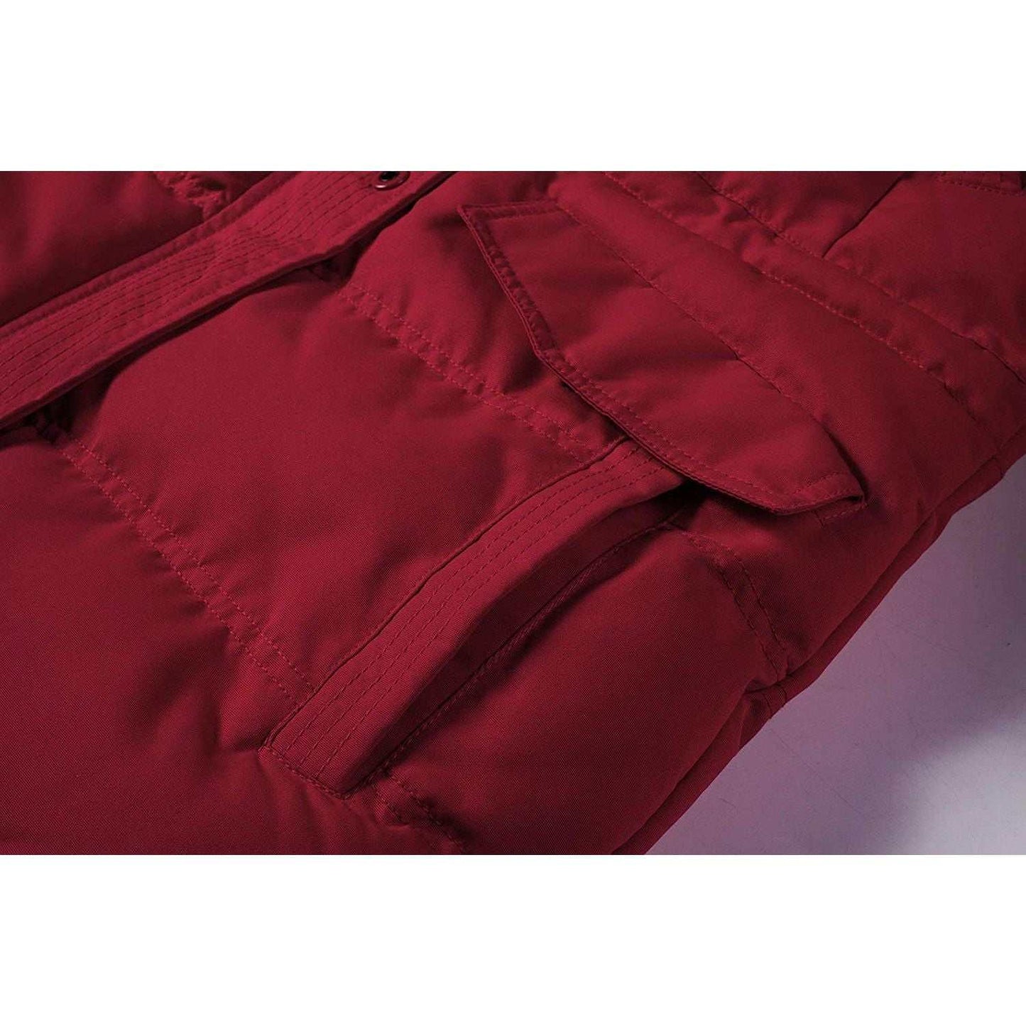 Mid-length puffer coat with deep front pockets, Women Winter heavy coat