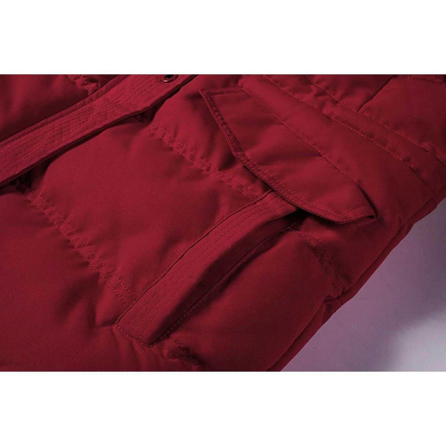 Mid-length puffer coat with deep front pockets, Women Winter heavy coat