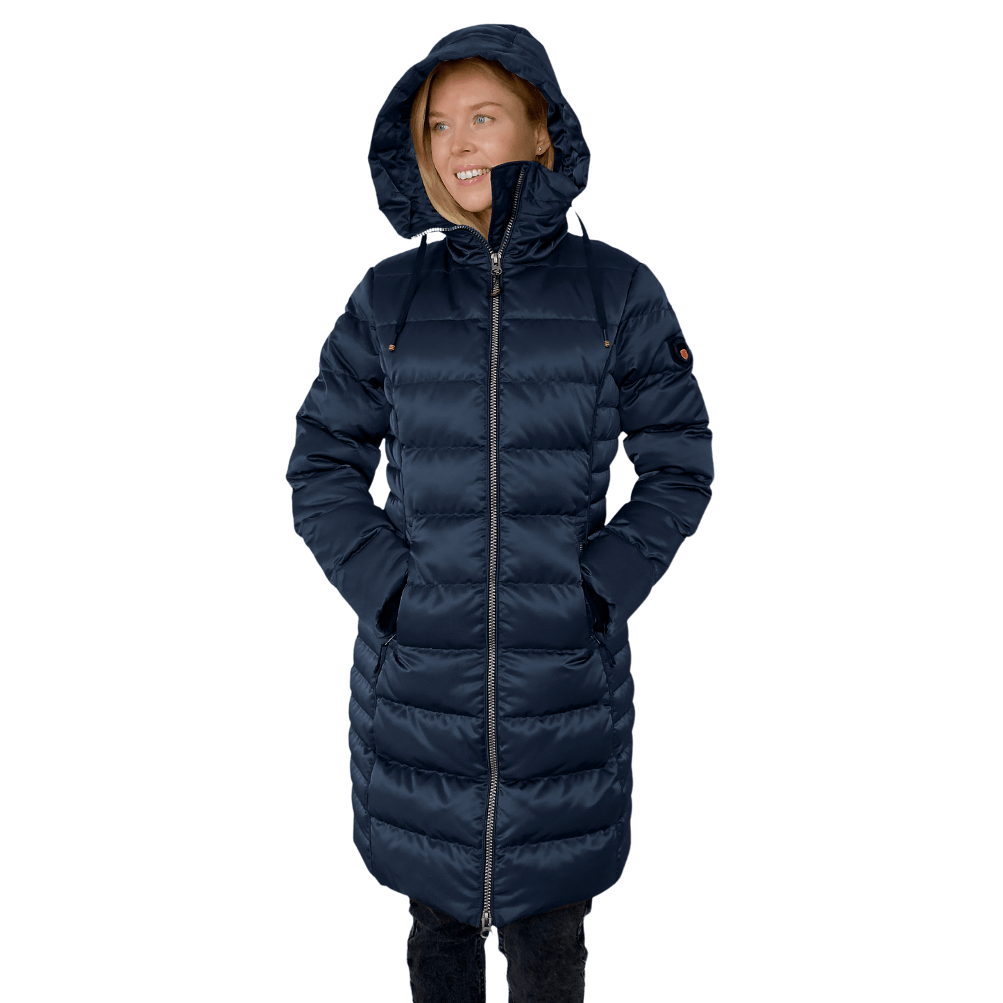 Mid Length Ladies Coat with Faux Fur Lining
