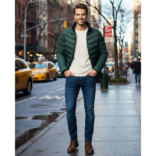 Mens Puffer Jacket - Warm, Cozy, & Versatile Bomber