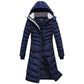 Elora Maxi Puffer warm vegan winter coat for women with detachable hood.