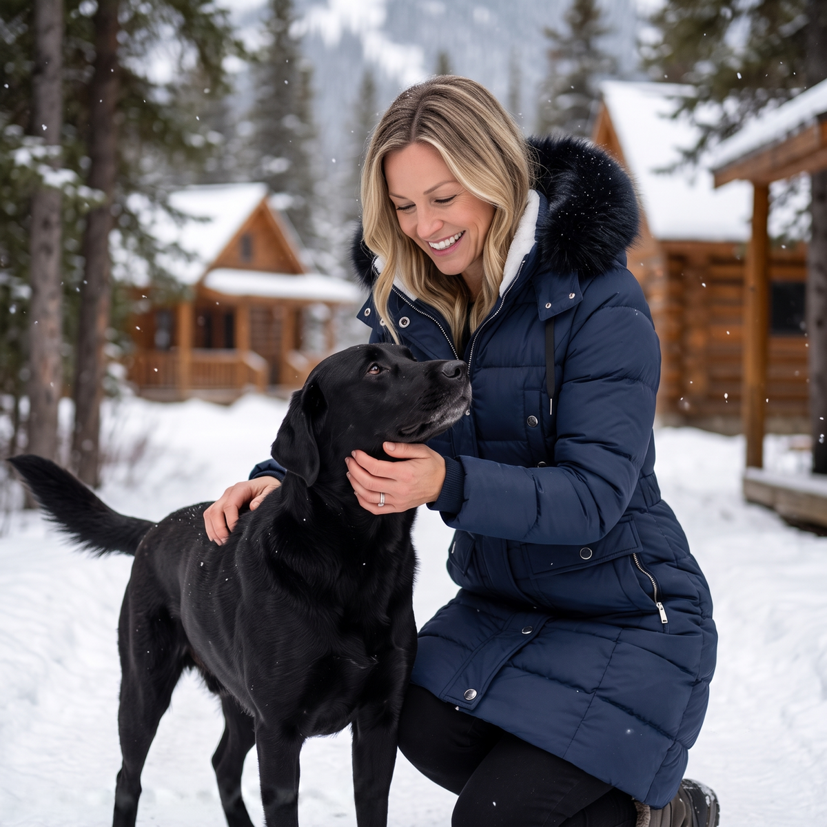 Womens heavyweight vegan down parka winter coat with removable hood and 7-pocket utility design