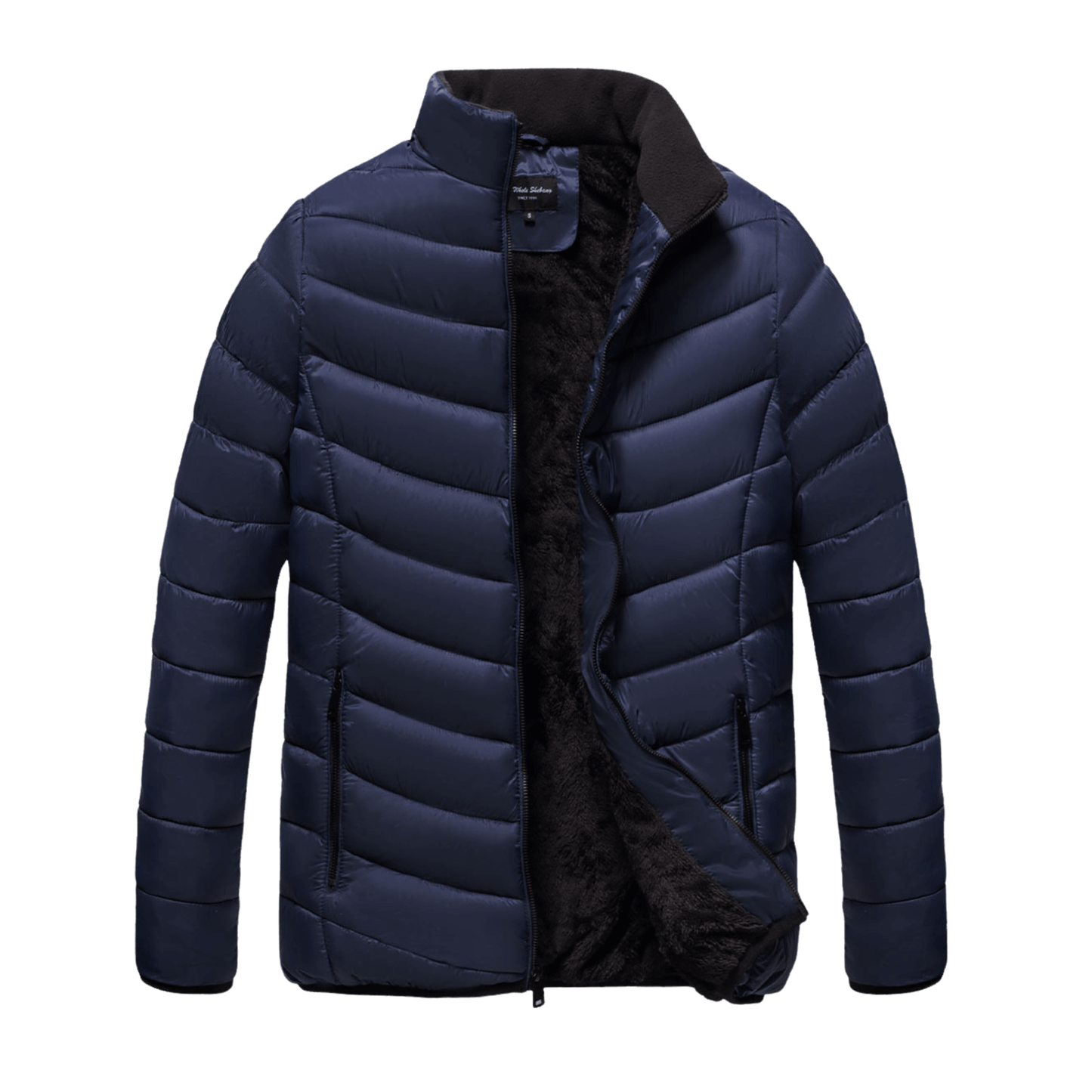 Men's classic Puffer bomber jacket with faux fur lining