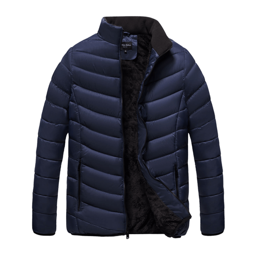 Men's classic Puffer bomber jacket with faux fur lining