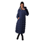 Women's Full Length Fleece Lined Puffer Long Coat with detachable hood.