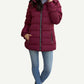 Women's Short Coat Puffer with Faux-Fur Detachable Hood