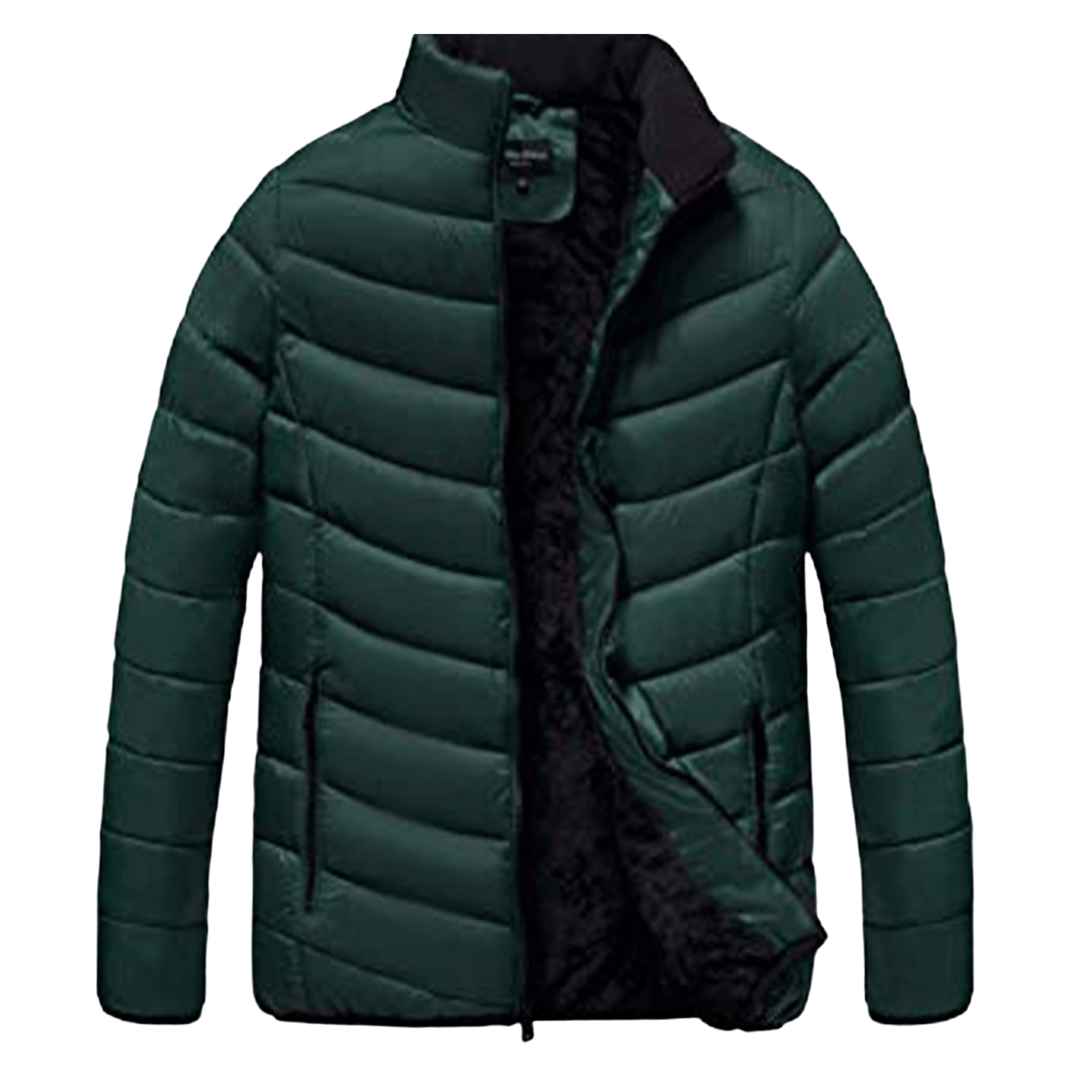 Men's classic Puffer bomber jacket with faux fur lining