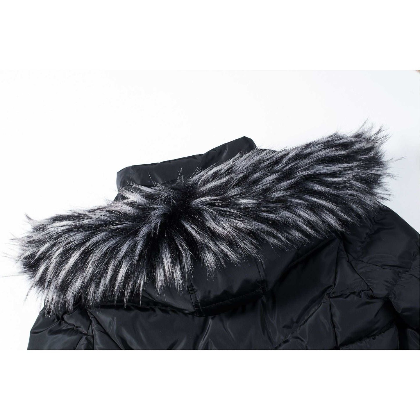 Women's Winter Coat Long and Slimming Warm Parka Jacket with Removable Faux Fur Hoodie,