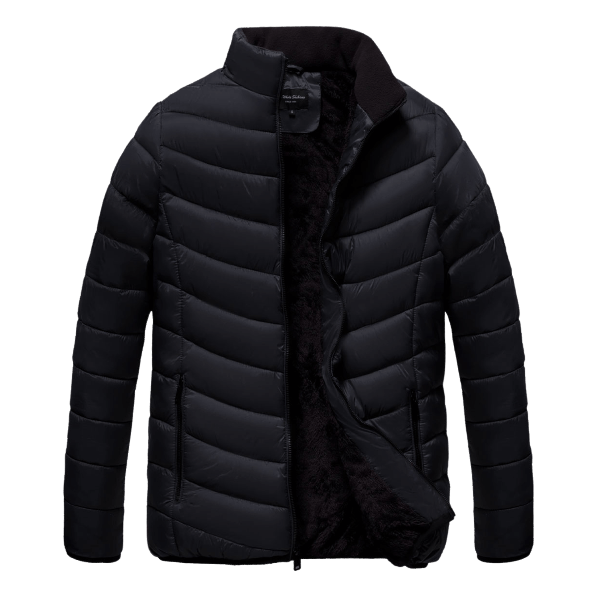 Men's classic Puffer bomber jacket with faux fur lining