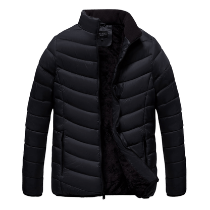 Men's classic Puffer bomber jacket with faux fur lining