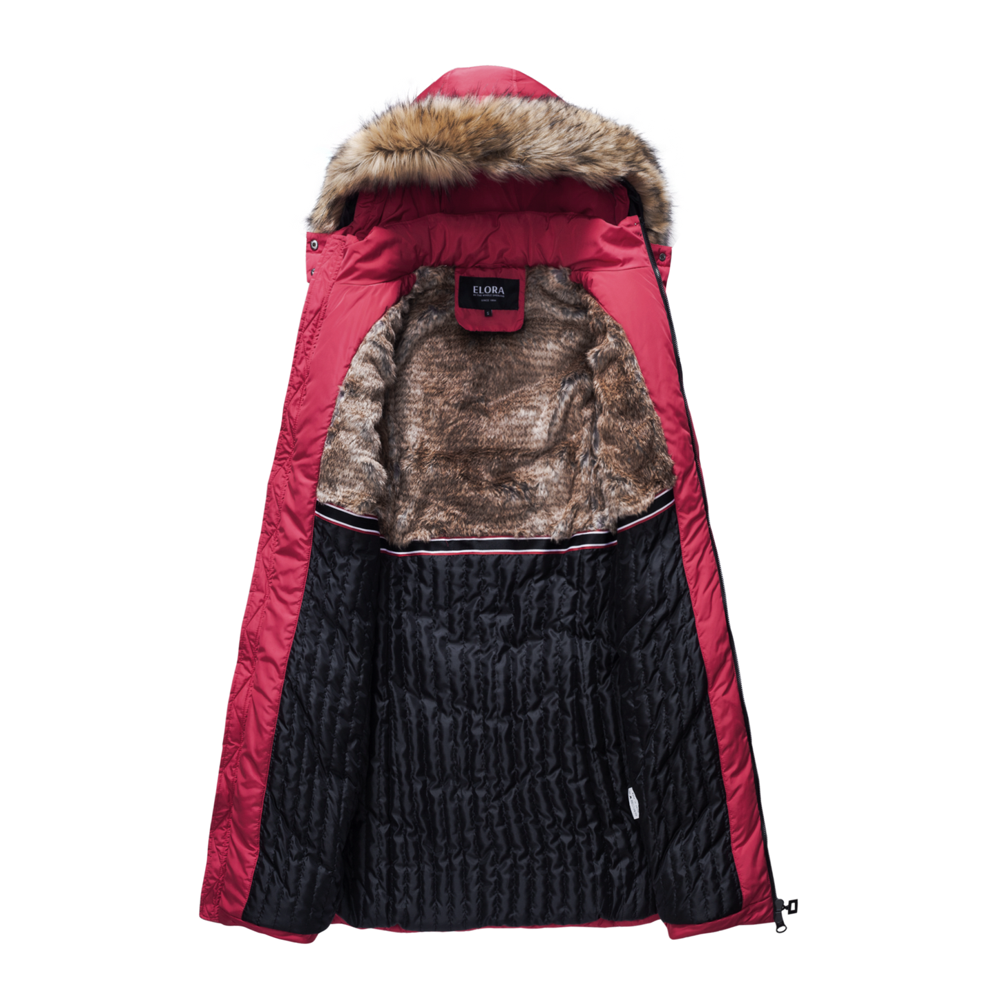 Women's Winter Coat Long and Slimming Warm Parka Jacket with Removable Faux Fur Hoodie,