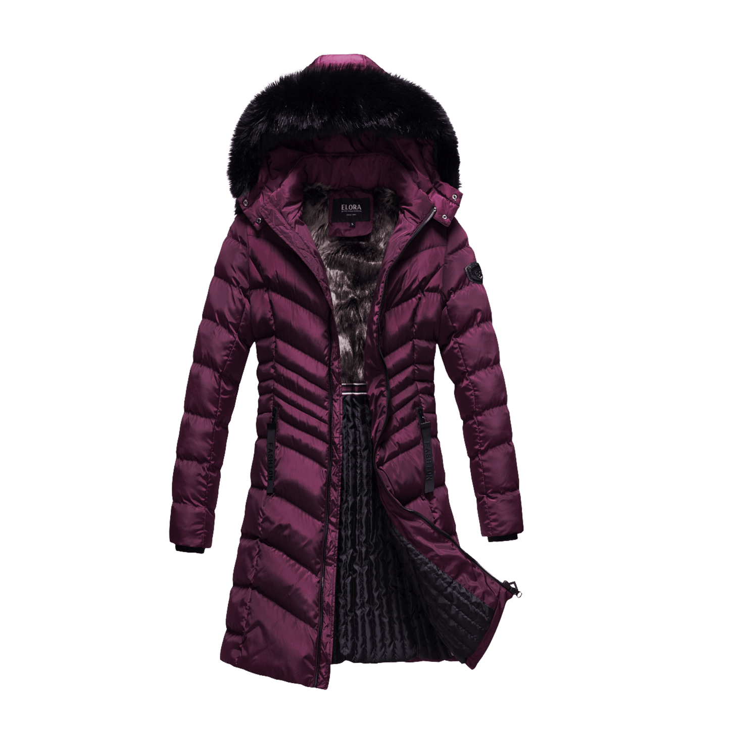 Women's Winter Coat Long and Slimming Warm Parka Jacket with Removable Faux Fur Hoodie,