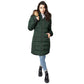 Mid Length Women Winter Coat with Fleece Lining and Fur Trim Hood