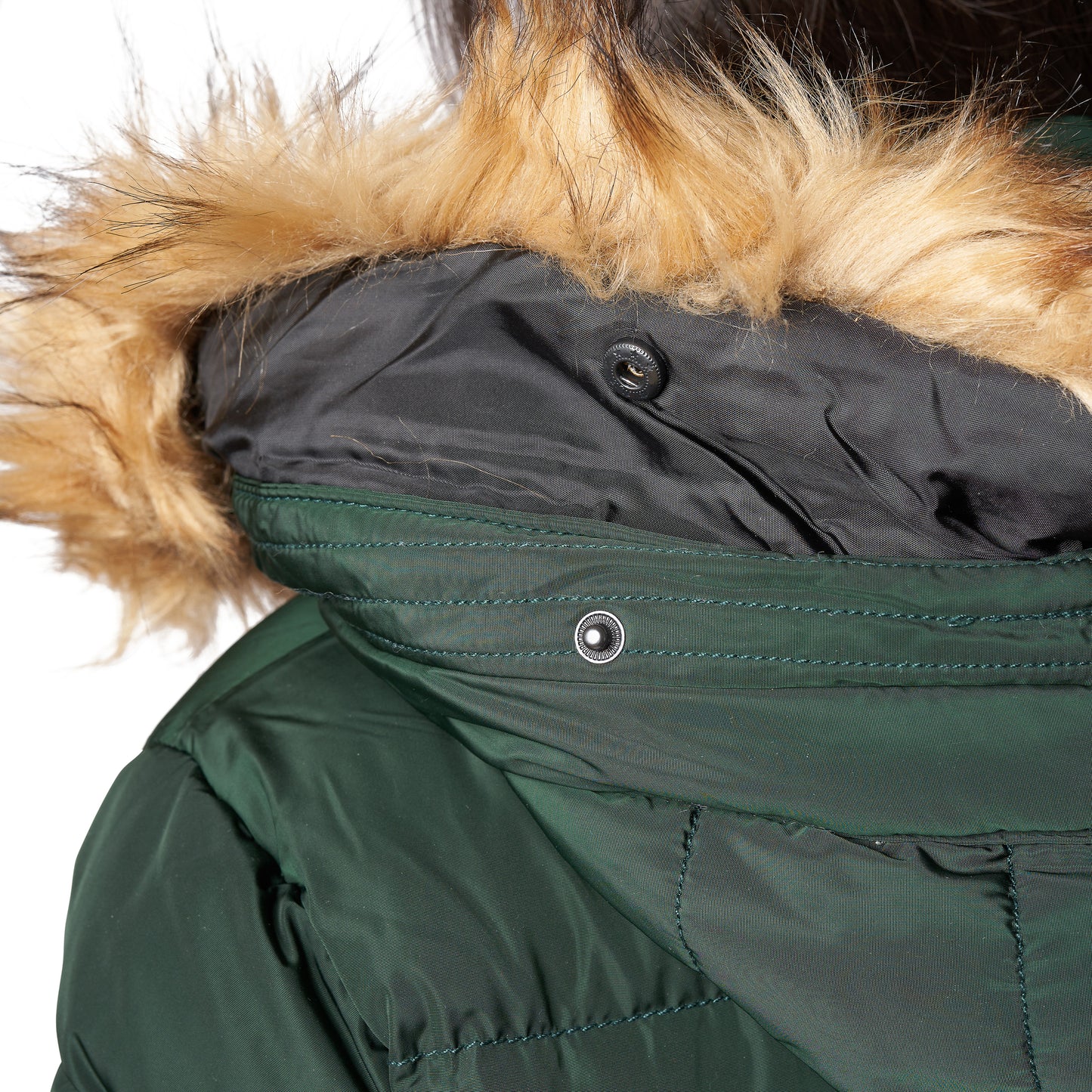 Mid Length Women Winter Coat with Fleece Lining and Fur Trim Hood