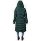 Elora Maxi Puffer vegan winter coat, 40-inch length, warm and stylish for women.