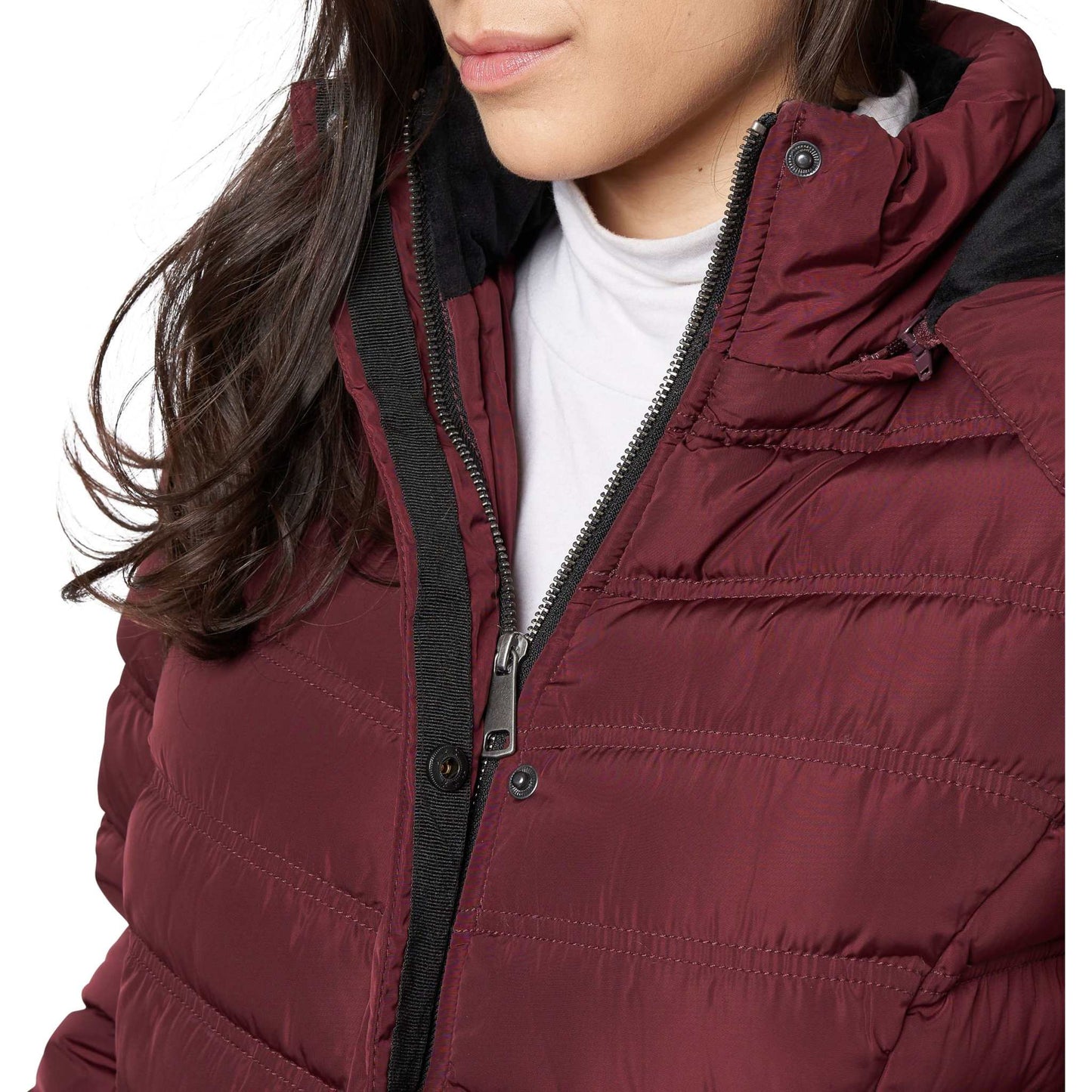 Women's Maxi Coat - Water-Resistant, Polar Fleece Lined, and Detachable Hood