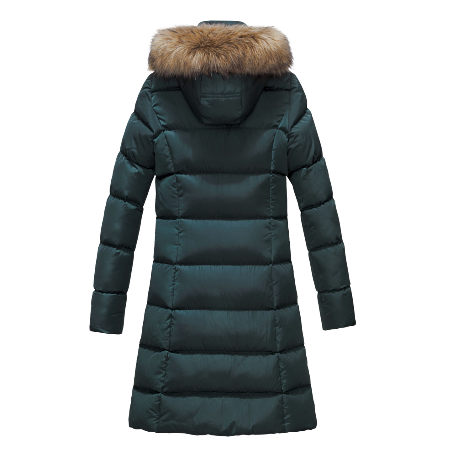 Elora women's winter puffer mid length cargo pocket coat fur trim removable hood sale