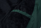 Actual Hunter Green ELORA 7609-8 parka interior pocket in the black fleece lining.