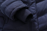 Actual Navy ELORA 7620-8 sleeve showing the rib-knit inner cuff.