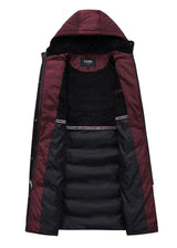 Actual Burgundy ELORA 7620-8 coat opened to show the black upper-body fleece and lower lining.