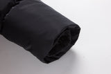 Black ELORA 2566 parka sleeve showing the gathered elastic inner cuff.